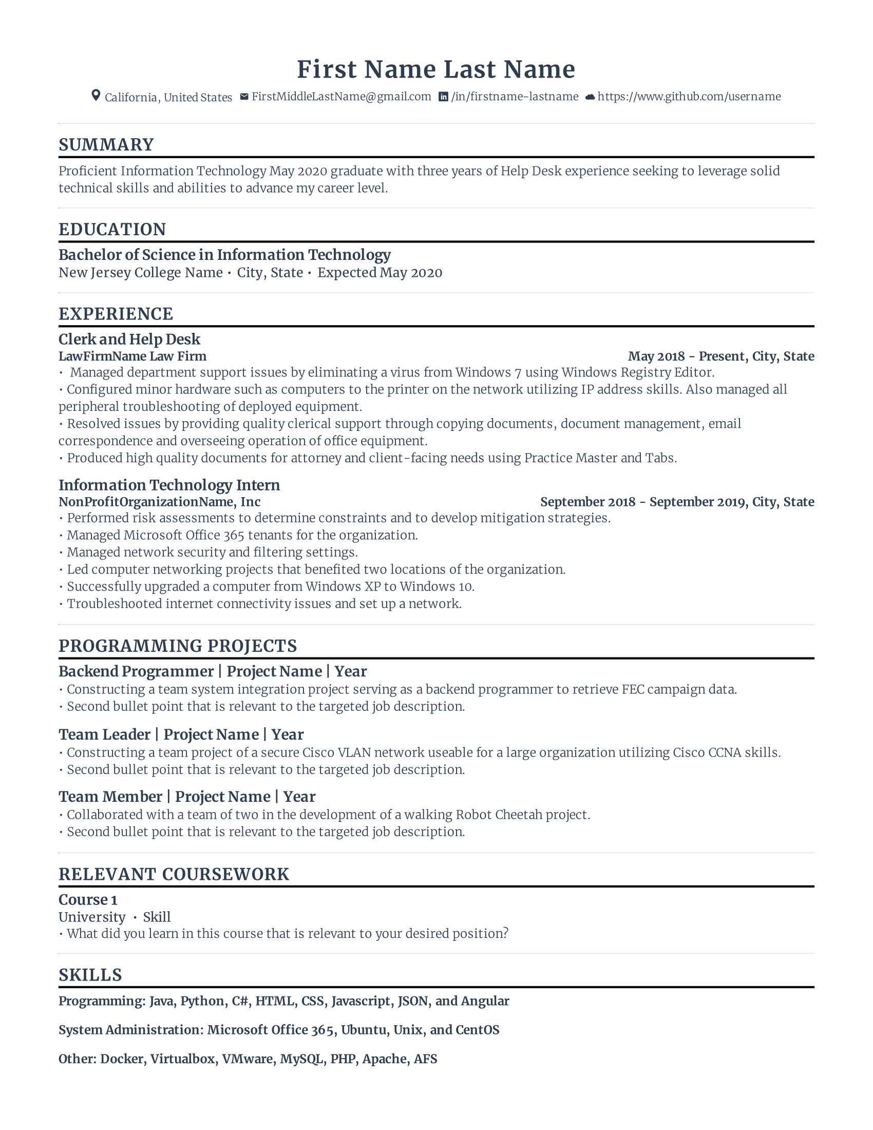 Resume for Entry Level Jobs